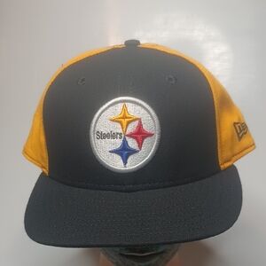Vintage New Era Pittsburgh Steelers Pinwheel Fitted Hat Size 8.